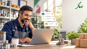 صاحب کارگاه در حال بررسی سایت و درخواست استعلام با هویت رساگر